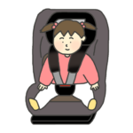 チャイルドシートに乗る女の子のイラスト